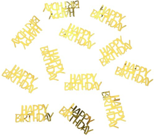 Nogeqi 300 Stück Gold Konfetti Geburtstag, 5cm Groß Glitzer Streudeko Geburtstag Frau Mann Happy Birthday Tischdeko Goldene Für Geburtstage Luftschlangen Tisch Party