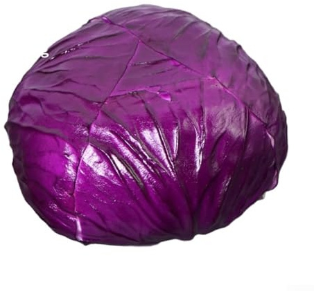 Repollo rojo artificial, simulación de col roja, verduras artificiales, decoración del hogar y cocina, accesorios de fotografía, adorno de escritorio (B/18 cm)