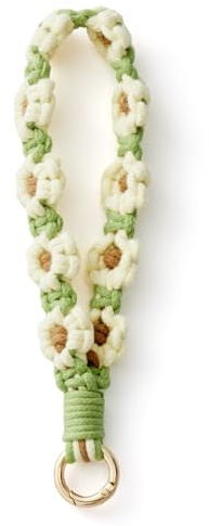 AOKSUNOVA Schlüsselanhänger Kurz Frau Schlüsselband Makramee | Baumwollschnur, Gesamtlänge ca. 18 cm, für Schlüssel, Taschen und kleine Alltagsgegenstände