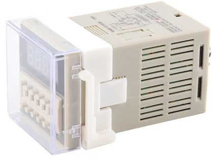 Relé Temporizador Digital con Pantalla LCD, 8 Pines, Rango 0.01S - 9999H, 24VAC / DC - Ajuste Preciso por Interruptor Dial, Alta Conductividad y Uso Industrial (24 VCA/CC)