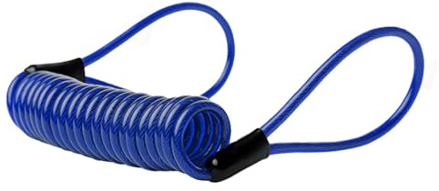 CVUTOVO Cavo Promemoria Bloccadisco Moto Blu in Plastica Doppio Anello Avvolgibile per Sicurezza Freno a Disco Prevenzione Guida Blocco Attivo