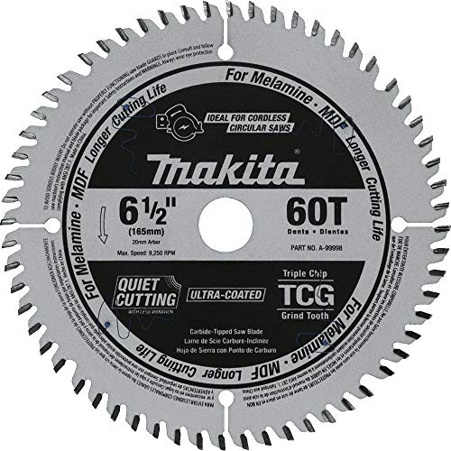Makita A-99998 6-1/2 60T (Tcg) Carbide-Tipped Cordless Plunge Saw Blade