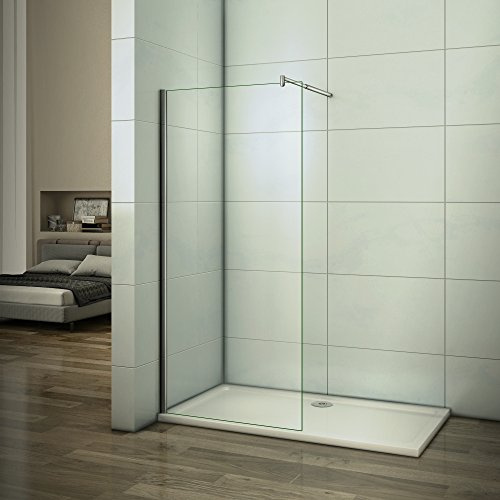 AICA 120x200cm Walk in Duschwand Duschtrennwand 10mm Easy-clean Nano Glas Duschabtrennung F123