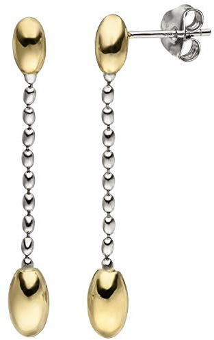 Jobo Damen-Ohrringe hängend aus 925 Sterling Silber Bicolor vergoldet