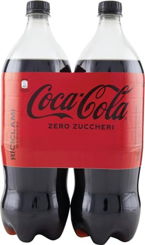 Coca-Cola Zero Zuccheri – 2 Bottiglie da 1.35 L, Tutto il Gusto della Formula Coca-Cola Senza Calorie, in bottiglia PET 100% Riciclabile, Bevanda Analcolica