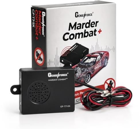 Genieforce® Marder Combat+ Marderschutz, Marderschreck Ultraschallgerät, Marderabwehr fur Autos und Kraftfahrzeuge - GF-T7-5X