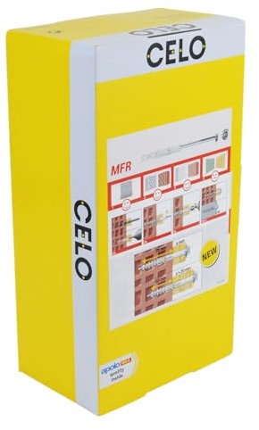Celo Lot de 50 chevilles de cadre 10 x 200 MFR, avec vis à tête hexagonale pré-montée, pour façade et pièces en bois et métal, acier galvanisé