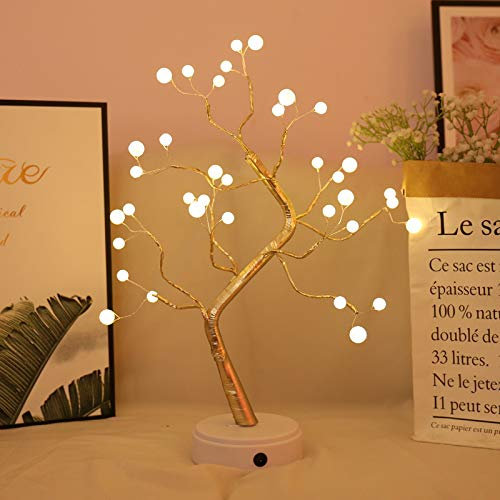 Elitlife LED Perle Baum Licht, USB Baumbeleuchtung 36LED 45CM Niedlich Beleuchtete Birken Batteriebetrieben für Weihnachten Ostern Heimdekoration Innenanwendung