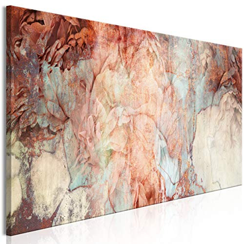 decomonkey Bilder Abstrakt Blumen 150x50 cm 1 Teilig Leinwandbilder Bild auf Leinwand Vlies Wandbild Kunstdruck Wanddeko Wand Wohnzimmer Wanddekoration Deko Modern Rose Pfingstrose