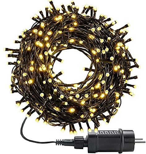 MOLVCE LED Lichterkette außen und innen Warmweiß Weihnachtsbeleuchtung Lichterkette mit 8 Leuchtmodi + Timer + Memory-Funktion, Wasserdicht für Weihnachtsbaum, Hochzeit, Balkon, 10m, 100LEDs