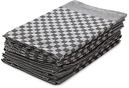 Hometex Premium Textiles 10er Set Zwirn Geschirrtücher | Grubentücher in extra Dicker Qualität - 220 g/m² | 100% Baumwolle sehr saugfähig | ÖKO-TEX 100 Standard | 50 x 70cm Schwarz