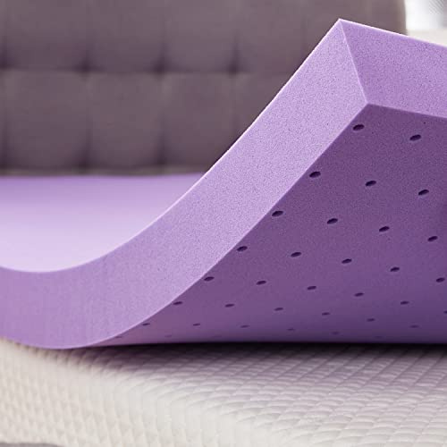 SINWEEK Topper per materasso in schiuma di memoria in gel, 3 pollici, per letto matrimoniale, colore: viola