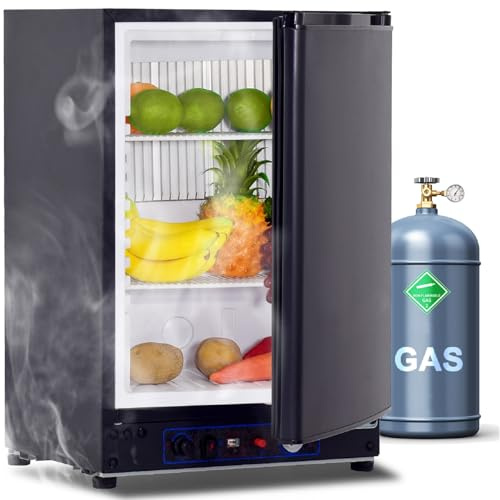 SMETA-kylskåp 12V 230V gas, campingkylskåp, gaskylskåp, husbilskylskåp, 3-vägs gaskylskåp 60L vändbar dörr för husvagnscamping
