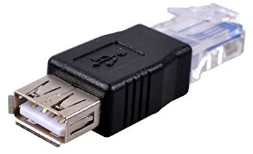 Lot de 3 connecteurs adaptateurs USB 2.0 femelle vers Ethernet RJ45 mâle