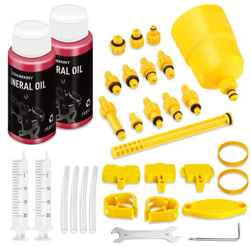CHUMXINY Brake Bleed Kit for Shimano,TEKTRO, MAGURA Range of Hydraulic Disc Brakes, Including High Performance Mineral Brake Fluid (120ml).