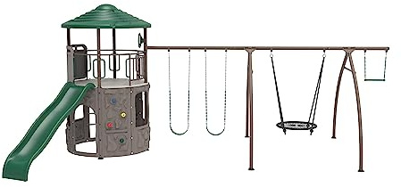 Lifetime Adventure Tower Swing Set Playset with Spider Swing