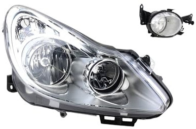 Johns, Scheinwerfer Halogen passend für Opel Corsa D 07/2006-12/2010 H7 H1 Re. + Nebel.