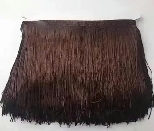 20 cm 30 cm lange Fransen, Spitze, Quaste, Polyesterbesatz, lateinamerikanischer Tanzrock, Vorhang, Kleidungsstücke, Zubehör, Besatz zum Nähen, 25 cm, 29 Kaffee