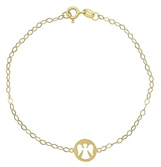 14k Gold Baby-Armband mit Engel Anhänger