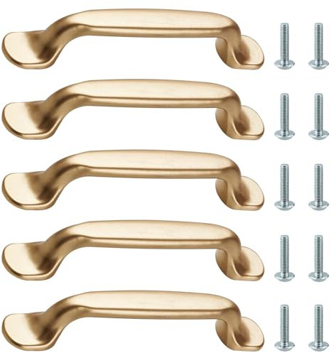 5 Pièces Poignée Dorée Entraxe 96mm, Vintage En Alliage Aluminium, Avec Vis Pour Meuble, Tiroir, Armoire, Commode, Placard De Cuisine Et Chambre
