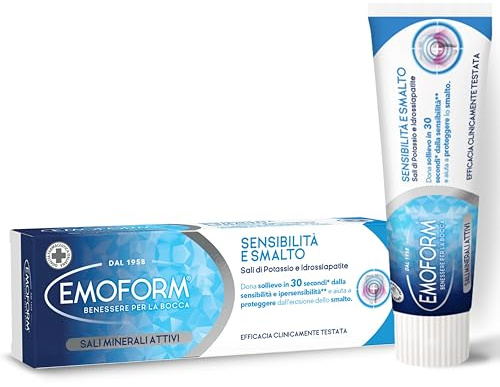Emoform Sensitive-Zahnpasta und Nagellack mit Kaliumsalzen 75 ml – lindert in 30 Sekunden Empfindlichkeit und Überempfindlichkeit und hilft, vor Nagellack-Erosion zu schützen