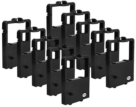 vhbw 10x Farbband Schriftband kompatibel mit NEC Matrix P2Q | P2200XE, P2200, P22Q, P220Q, P20Q, P20 Nadeldrucker, Bondrucker - Schwarz
