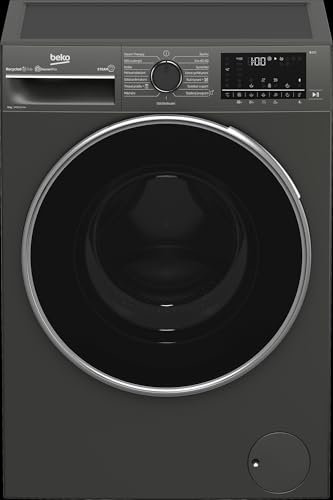 Beko AMBSU372M Lavatrice Slim 7kg, Classe A, 1200 Giri, Motore Inverter, Tecnologia EnergySpin™, SteamCure, Display Touch, Cassetto Autopulente, Grigio Manhattan, Vasca in Plastica Riciclata