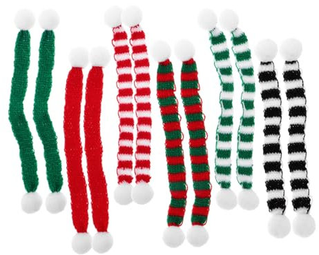 ibasenice 12stücke Mini-strickschals Für Weinflaschen Weihnachtliche Dekoration Für Puppenstuben Niedliche Accessoires Für Festliche Anlässe Farben Miniaturgeschenke