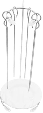 Alipis Soporte De Acero Inoxidable Para Brochetas De Barbacoa Con Goteo y Pinchos Verticales Para Parrilla Al Aire Reutilizable Fácil De Limpiar y Almacenar Para Uso Barbacoas y Regalos