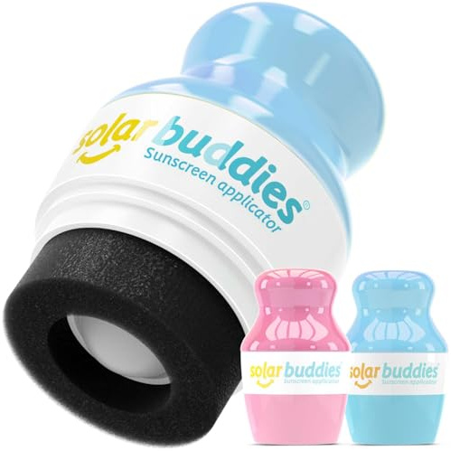 Solar Buddies Solkrämsapplikator – Påfyllningsbar Roll-On med Svamp för Solkräm & Lotion för Barn, Vuxna & Familj – Rymmer 100 ml (Full Pink Full Blue)