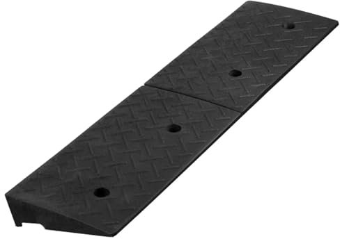 AZHANGYB Tragbare Bordsteinrampe, TüRschwellenrampe Auto Rampe Auffahrkeil Autorampe Auffahrrampe Tragbare Kunststoff-Schwellenrampe FüR Auffahrt Auto Rampenmatte (100x30x13cm)