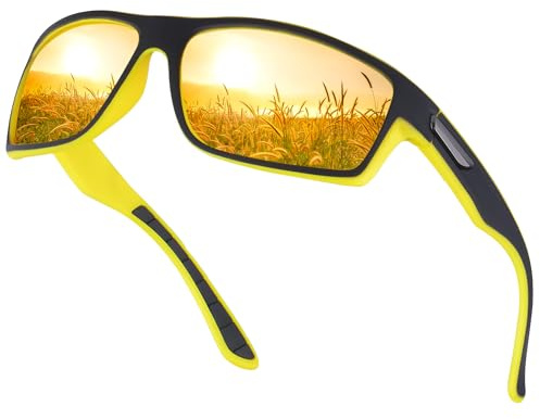 OJIRRU Occhiali da Sole Uomo Polarizzati Occhiali da Sportivi Protezione UV400 per Running Ciclismo Pesca Trekking
