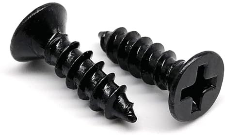50/100 Stück M1.7 M2 M2.3 M2.6 M3 M3.5 M4 Schwarzstahl Kleine Kreuzschlitzschraube mit flachem Senkkopf Selbstschneidende Holzschraube(25mm,100pcs M3)