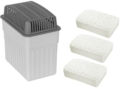 Feuchtigkeitskiller Raumentfeuchter Set mit 3 x 2 kg Granulat gegen Schimmel im Raum Auto Keller Bad Grau Kunststoff 23 x 24 x 15,5 cm