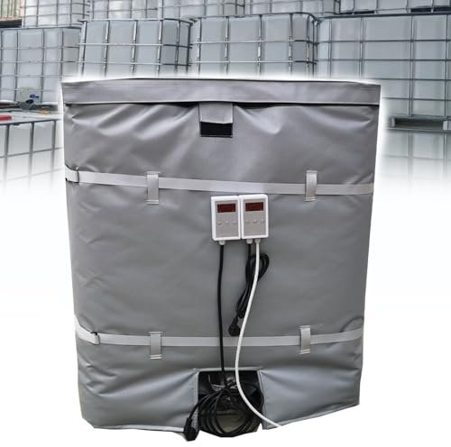 IBC Ton Barrel Heater,2300W/4000W Drum Heating Blanket,Oil Drum Thermal Blanket,200L/1000L Oil Drum Heater,0~150℃ Temperature Controller,for IBC Plastic Tank,Grey-275Gallon/1000L