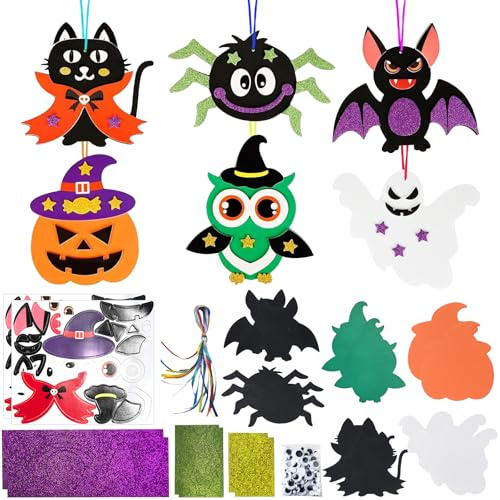 GOUYENG Herbst Basteln Kinder,12 Stück Herbst Bastelset,Halloween Party Deko,Kreativsets zum Basteln,Kreative Bastelbedarf,Tiere Bastelset Kinder,für Karneval,Fasching,Mottoparty,Halloween