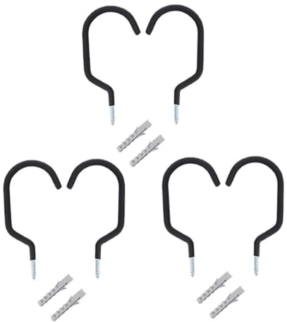WATIIFUFU 6 Ganchos para Bicicletas de Hierro Resistentes y Antióxido para Pared, Fáciles de Instalar en Garaje y Hogar, Ideales para Colgar Bicicletas y Escaleras