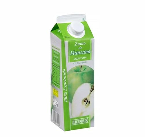 Hacendado Jus de Pomme en Brique, Lot de 6, Sans Sucres Ajoutés, 1L par Brique, Conservation Ambiante, Boisson Naturelle pour Tous Âges