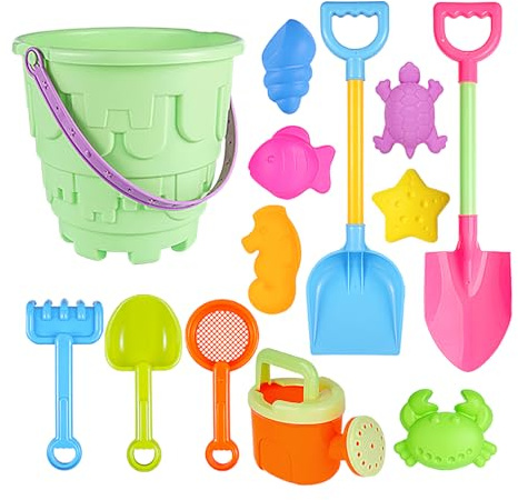 Giocattoli Da Spiaggia Per Sabbia | Con Stampini Di Animali Inclusi - Set di Giocattoli con Secchiello e Pala da Sabbia | Per Bambine E Bambini Oltre 3 Anni, Ideale Per Estate, Compleanno E Inizio Scu