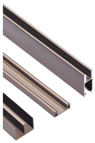 Glass Door Slide Track, Smooth Double Rail System for Display Cabinets - Ideal for Residential, Commercial, and Industrial Use