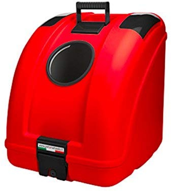 POW Pet Carrier Trasportino per Cani E Gatti da Agganciare A Scooter, Moto, Bicicletta E Adatto Anche in Auto - Rosso con Inserti Neri