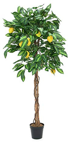 artplants.de Limonero, Tronco Natural, 1000 Hojas, 150cm - Limones - árbol Artificial