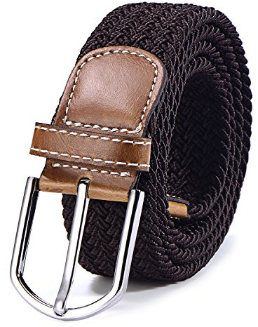 DonDon Stoffgürtel Stretchgürtel geflochten und elastisch Gürtel für Damen und Herren Länge 100 cm bis 120 cm