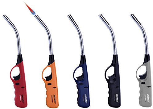 5X KONSUMANY Stabfeuerzeug Sturmfeuerzeug Gas Feuerzeug flexibel biegsam 29,5 cm lang nachfüllbar