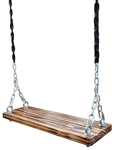 zxb-shop Swings Iron Chain Outdoor Swing Hanging Chair Wooden Seat Board Swing Hanging Cradle Chair Swing Board 23.6x7.8 Inches Swing Outside Toys