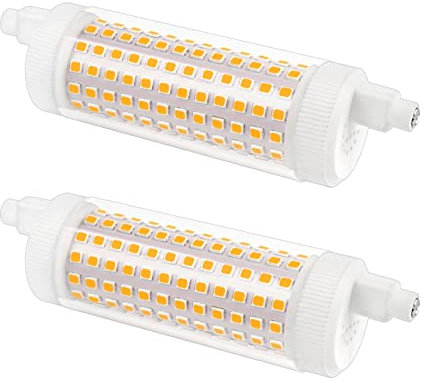 Akynite R7S 118mm LED Dimmerabile 20W Luce Calda 3000K, 2500LM, Equivalente a Lampadina J118 R7S 150W-200W Alogena, luce 360°, Lampadine LED 118mm Attacco R7s Calda, set di 2