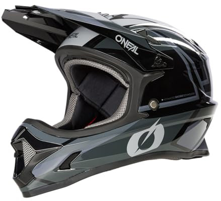 O'NEAL | Mountainbike-Helm Fullface | MTB DH Downhill FR Freeride | ABS-Schale, Magnetverschluss, übertrifft Robustes ABS | SONUS Helmet Split V.23 | Erwachsene | Schwarz Grau | Größe XL