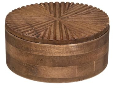 Atmosphera - Schmuckkästchen Ali - Holz - D18 cm - Kastanienbraun