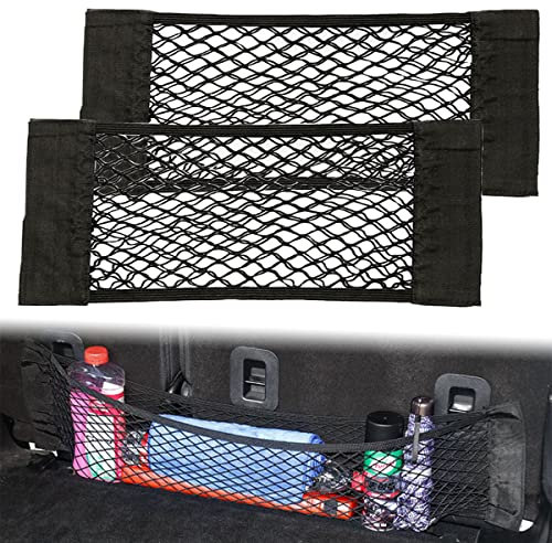 2 Stück Kofferraum netztasche Klett 80 x 25cm groß Elastisch Magic Sticker Klett Kofferraumnetz Wandorganizer Tasche für Wohnwagen T4 T5 Boot (XL)