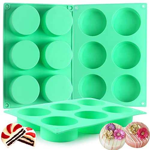 3 moldes de silicona Oreo para galletas y chocolate, 6 cavidades redondas, moldes de cubierta de chocolate Oreo para dulces, moldes de silicona para hornear mini pasteles, gelatina
